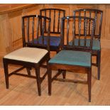 A set of four mahogany rail back chairs, circa late 19th century,