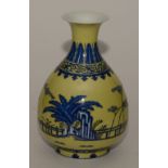 A Chinese pear shaped palm tree vase by Kuang Hsu circa 1875-1909,