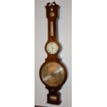 A 19th century rosewood cased wheel clock/barometer by D Fagioli & Son,