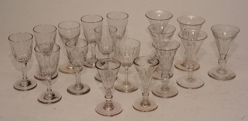 A mixed lot of cordial and liqueur glasses circa late 19th/early 20th century,