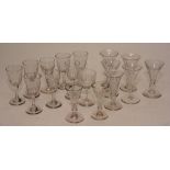 A mixed lot of cordial and liqueur glasses circa late 19th/early 20th century,