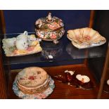 A mixed lot of Carlton Ware porcelain, to include assorted fruit plates, Rouge Royale items,