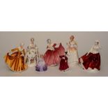 Seven Royal Doulton statuette's, comprising of Rose HN2123, Vanity HN2475, Kirsty HN2381,