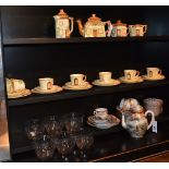 A mixed lot of tea china and glass, to include part Japanese eggshell tea set,