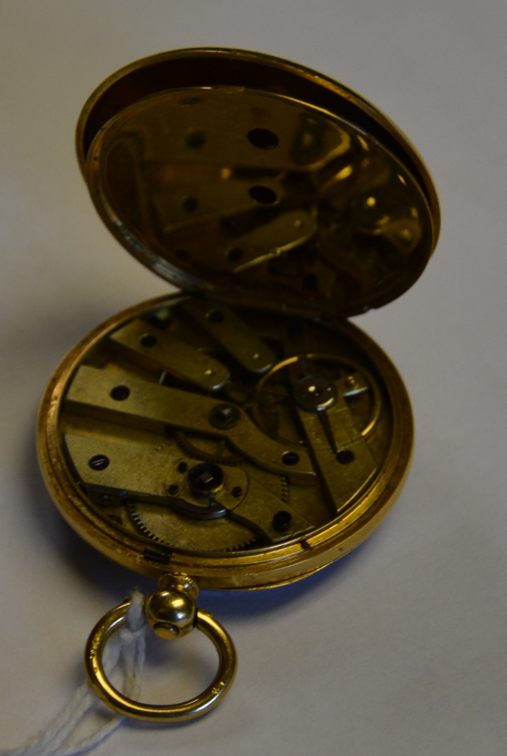 An 18ct gold open faced pocket watch, the champagne dial with Roman numerals, - Image 2 of 2