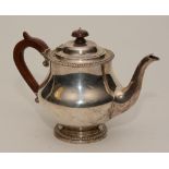 A silver teapot, hallmarks for Sheffield 1911-12 Martin Hall & Co,
