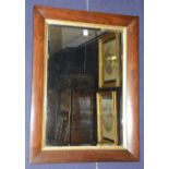 A Victorian rosewood framed wall mirror, 86.5cm high x 63.