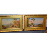 Thomas Leeson Rowbotham (1823-1875) 'Bay of Naples' Pair of chromolithographs in gilt frames,