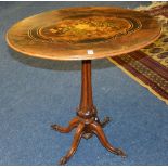 A Victorian rosewood and parquetry inlaid oval occasional table by John Taylor & Sons Edinburgh,