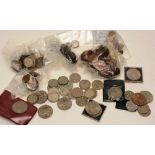 A quantity of coins, to include an 1821 George IV crown, a George III coin dated 1790,