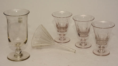 Three matching glass rummers circa late 19th/early 20th century,