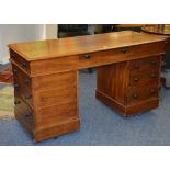 A Victorian mahogany architects style desk, the pull out drawer with writing surface,