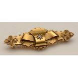A Victorian 15ct gold and diamond brooch,