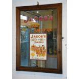 An advertising framed wall mirror for Jacobs cream crackers,