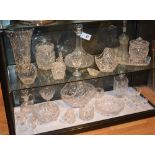 A quantity of crystal, to include vase, biscuit barrel, basket,