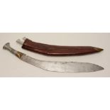 A large rare 19th century sacrificial/executioners Gurkha Kukri knife,