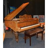 A mahogany baby grand piano by Albert Fahr-Zeitz Berlin, approx 5ft long,