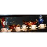 A quantity of ceramics, to include Murano glass clown decanter, Carlton Ware Rouge Royale bowls,