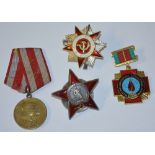 A Russian 'Order of the Red Star' medal, with screw backing,