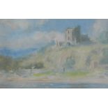 Unknown Artist 'Castle on Cliff by Sea' Oil on canvas board, unsigned,