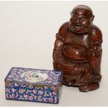 An Oriental hardwood figure of a Buddha, 30cm high,