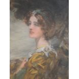 Robert Duddingstone Herdman ARSA (1863-1922) 'Portrait of Lady in Yellow Dress' Oil on board,