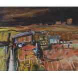 Connie Simmers (20th Century) 'Allotment Sheds' Oil on board, signed lower right,