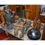 A quantity of African tribal art, to include Lumba-Hamba style figures, masks,