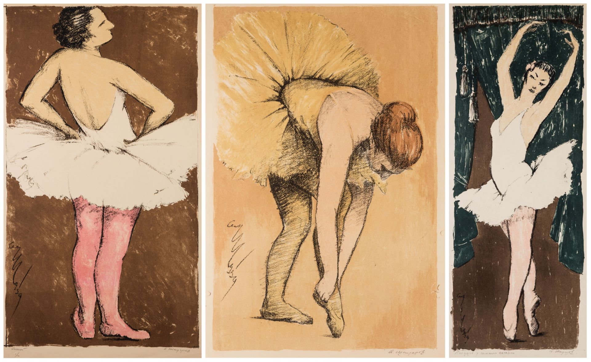 A GROUP OF PRINTS BY ALEXANDER SEMYONOVICH SHENDEROV (RUSSIAN 1897-1967) FEATURING BALLET DANCERS