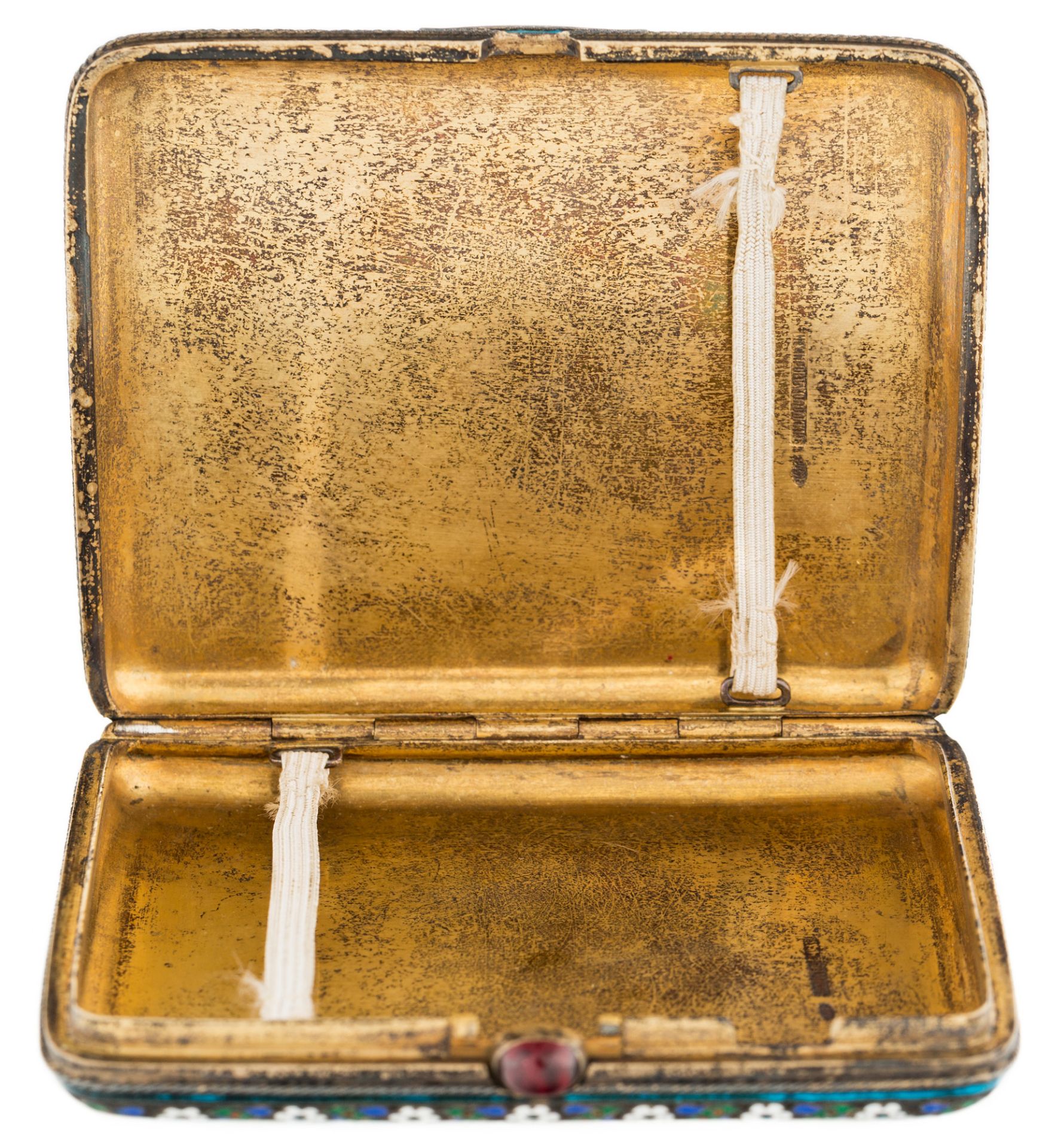 RUSSIAN GILT SILVER AND ENAMEL CIGARETTE CASE, NEMIROV-KOLODKIN, MOSCOW, 1899-1908 - Bild 4 aus 6