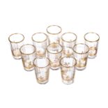 A SET OF TEN CORDIAL GLASSES, AFTER POTEMKIN GLASS FACTORY