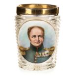 IMPERIAL CRYSTAL BEAKER WITH A PORTRAIT OF ALEXANDER I, IMPERIAL GLASS FACTORY (1801-1825)