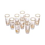 A SET OF TEN CORDIAL GLASSES, AFTER POTEMKIN GLASS FACTORY