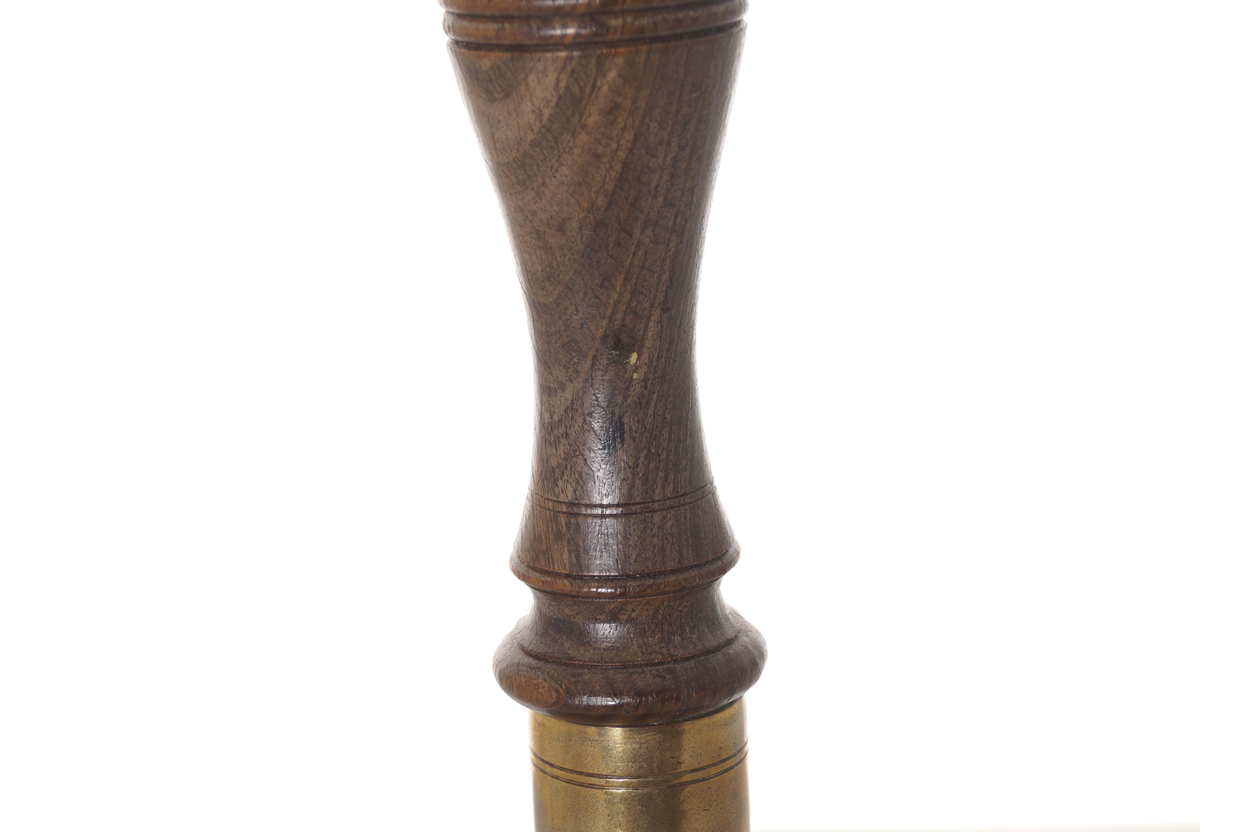 Large bronze bell with turned wooden handle  27 cm. highWorldwide shipping available. All queries - Image 2 of 4