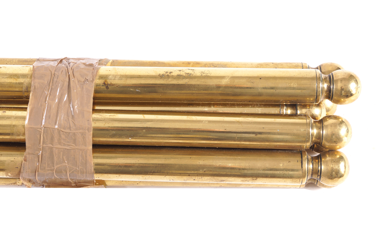 Set of twenty large brass antique stair rods complete with fittings  110 cm. longWorldwide - Image 2 of 3