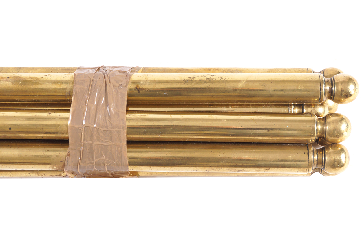 Set of nineteen large brass antique stair rods complete with fittings  110 cm. longWorldwide - Image 2 of 3