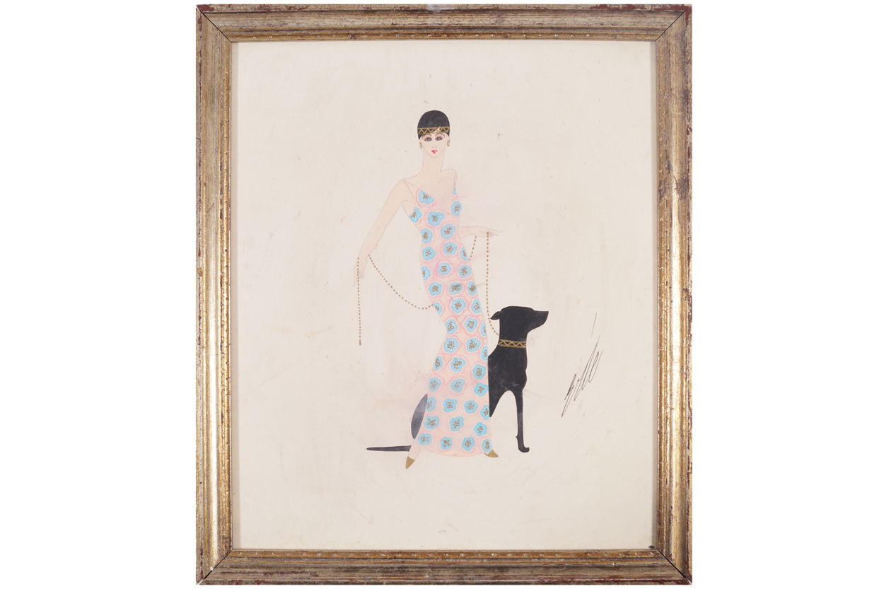 1930s  Lady of Fashion Signed watercolour, framed  33 x 28 cm.Worldwide shipping available. All