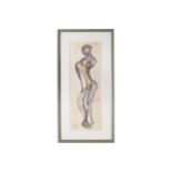 Urbani Abstract study of a semi-nude female Oil on board dated 2007  45 x 15 cm. Worldwide