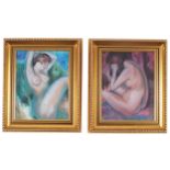 In the manner of Roderick O'Conor, 1860-1940Female nude study Female nude study Each oil on board
