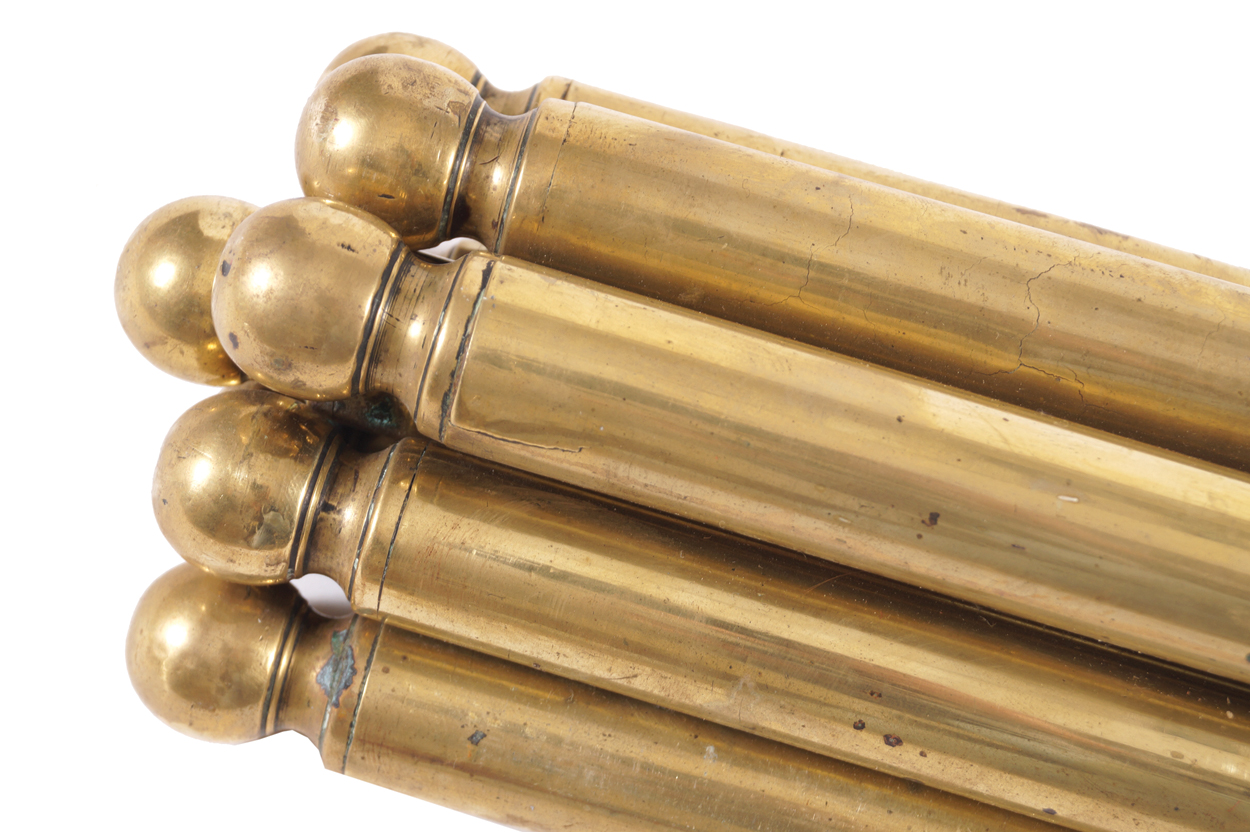 Set of nineteen large brass antique stair rods complete with fittings  110 cm. longWorldwide - Image 3 of 3