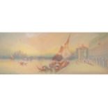 Antoine Purigin Saint Marco Venice Signed watercolour  24 x 58 cm.Worldwide shipping available.