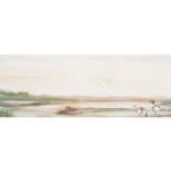 Max Gordon Ducks on a lake  33 x 86cm.Worldwide shipping available. All queries must be directed