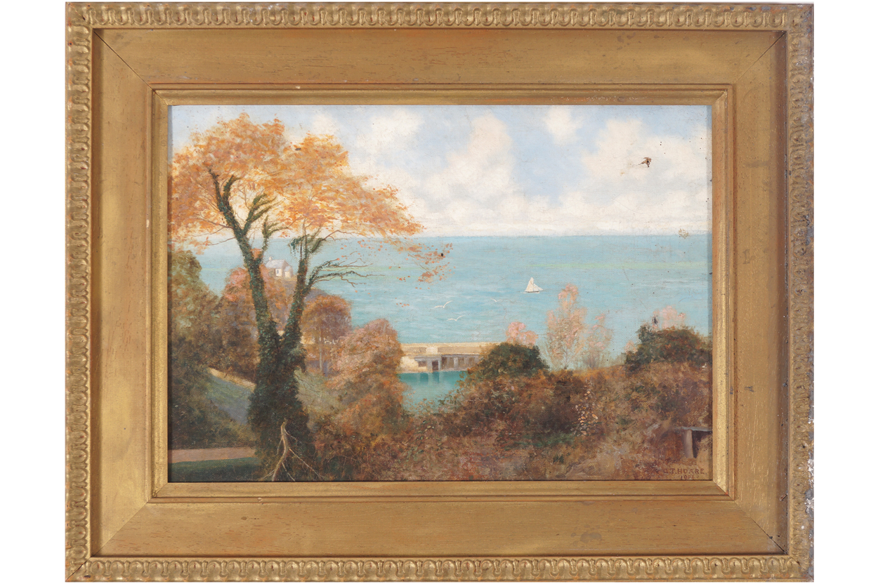 G. T. Hoare Seascape Signed oil on canvas Enclosed in a gilt frame Dated 1904  24 x 34 cm. - Image 2 of 7