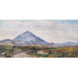 M. J. Lyons Mountain landscape Signed oil on board  29 x 59 cm.Worldwide shipping available. All