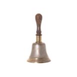 Large bronze bell with turned wooden handle  27 cm. highWorldwide shipping available. All queries