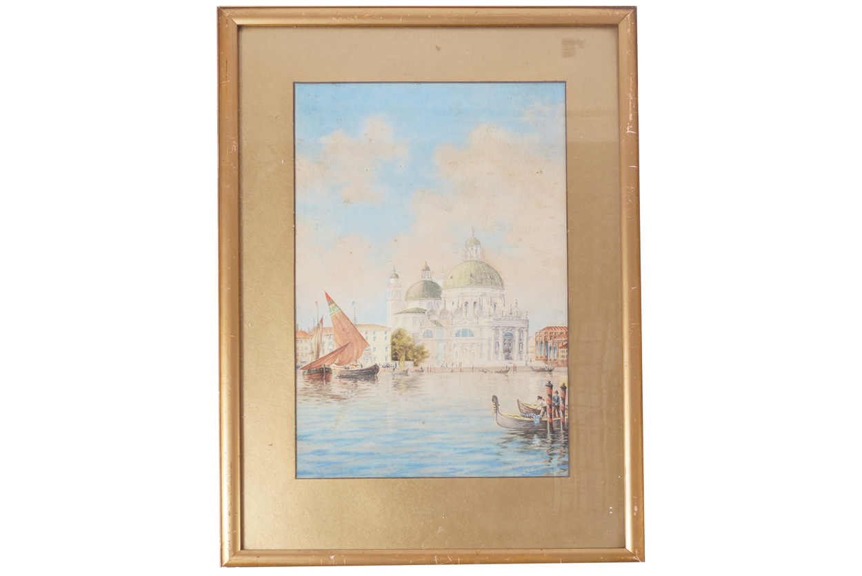 Douglas Moore  St. Marks Basilica Signed watercolour Dated 1928 enclosed in a gilt frame  40 x 25 - Image 2 of 6