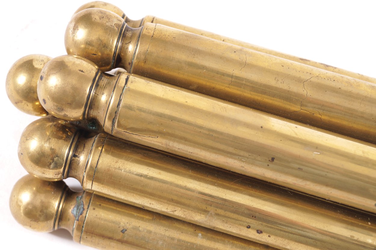 Set of twenty large brass antique stair rods complete with fittings  110 cm. longWorldwide - Image 3 of 3