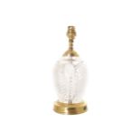 Brass and crystal table lamp  29 cm. high; 13 cm. diameterWorldwide shipping available. All