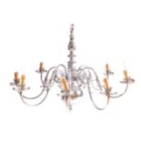 Large eight branch chromed chandelier  66 cm. high; 87 cm. diameterWorldwide shipping available. All