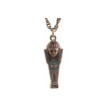 Silver and enamelled Egyptian money pendant